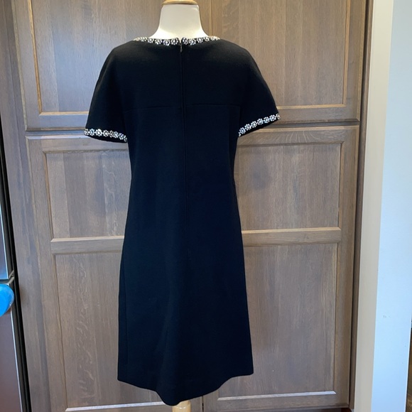 Capriel -1960’s Vintage 100% Wool Black Knit Dress W Rhinestone Trim - Picture 7 of 11